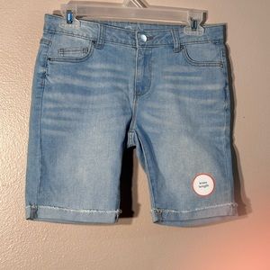 Wonder Nation Girls Knee Length Denim Jean Shorts